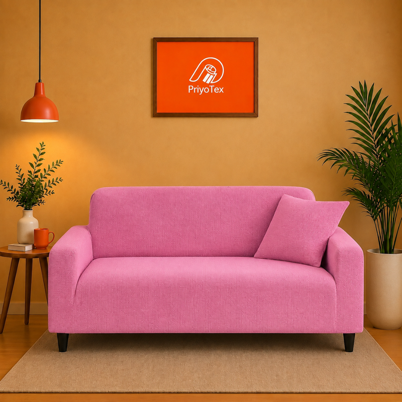 Pink Color Honeycomb Sofa Cover