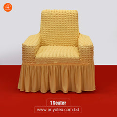 Premium Yellow Color Turkey Sofa Cover Set 2+2+1