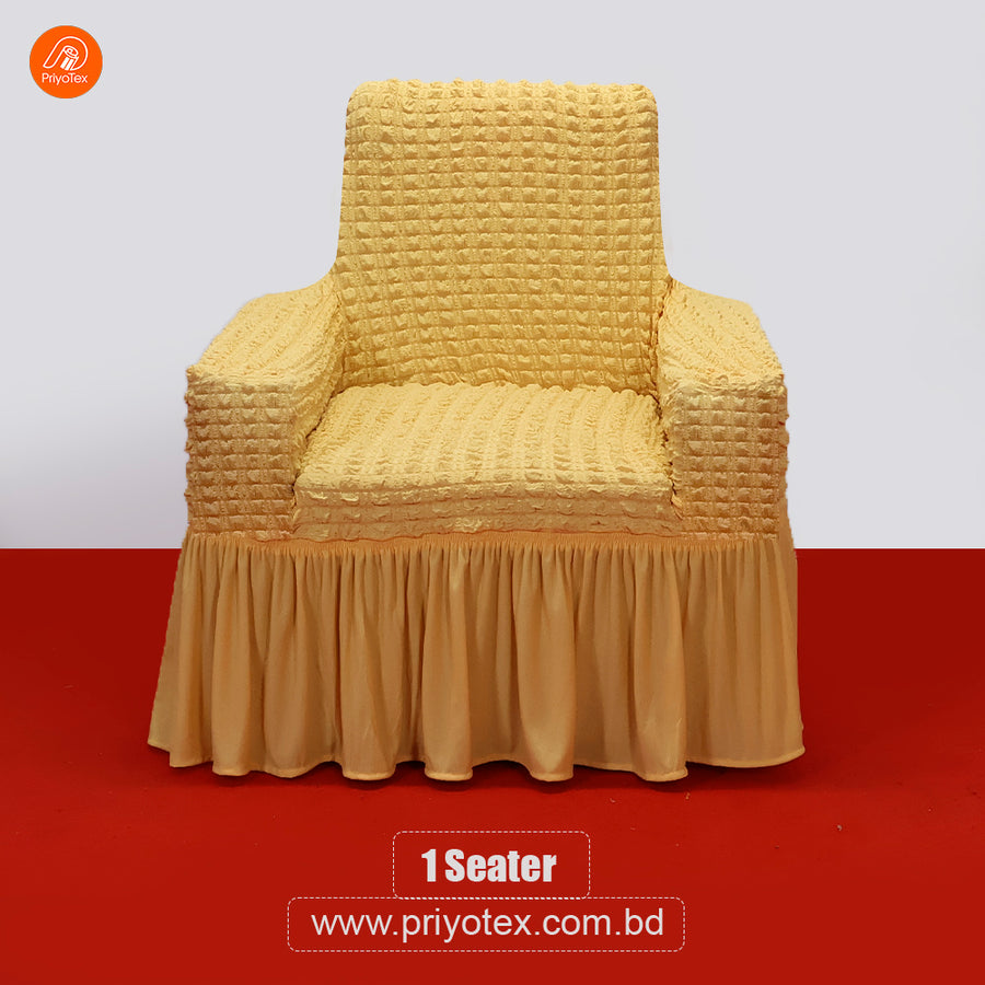 Premium Yellow Color Turkey Sofa Cover Set 2+2+1