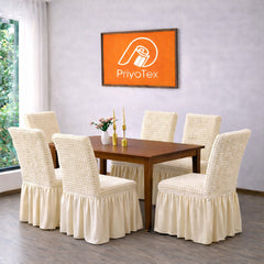 Cream Color Premium Turkish Fabric Chair Cover