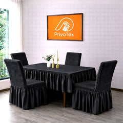 Premium Turkey Style Elastic Chair Cover - Black Color