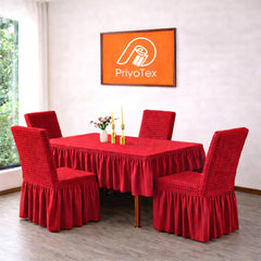 Buy premium Dining Table + 6 Pcs Chair Cover Sets online