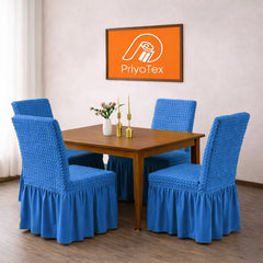 PriyoTex Premium Turkey Style Chair Cover – Sky Pest Color (Set of 4)