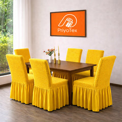 Premium Turkish Elastic Chair Cover Yellow Color
