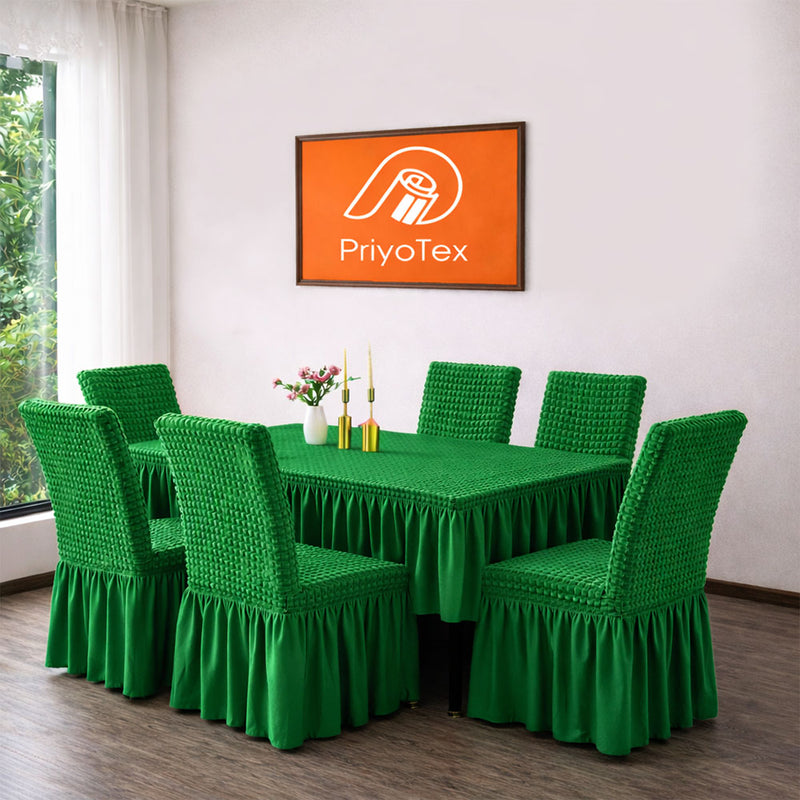 PriyoTex Premium Turkey Style Chair Cover – Set of 4 (Green)