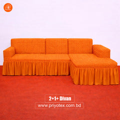 Premium Turkey Sofa Cover Orange Color