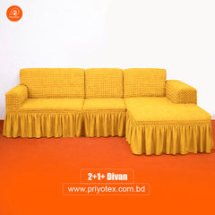 Premium Turkey Sofa Cover Yellow Color