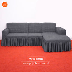 Premium Turkey Sofa Cover Ash Color