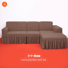 Premium Turkey Sofa Cover Milk Coffee Color