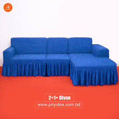 Blue Color Luxury Turkey Sofa Cover Set
