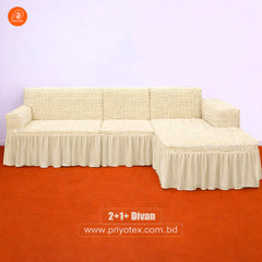 Original Turkish Sofa Cover Cream color Set