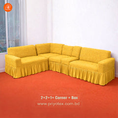 Premium Turkey Sofa Cover Yellow Color