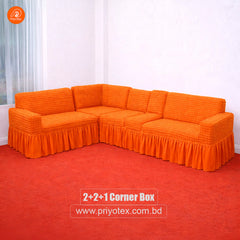 Premium Turkey Sofa Cover Orange Color