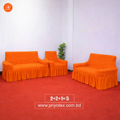 Premium Turkey Sofa Cover Orange Color