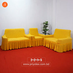 Premium Turkey Sofa Cover Yellow Color