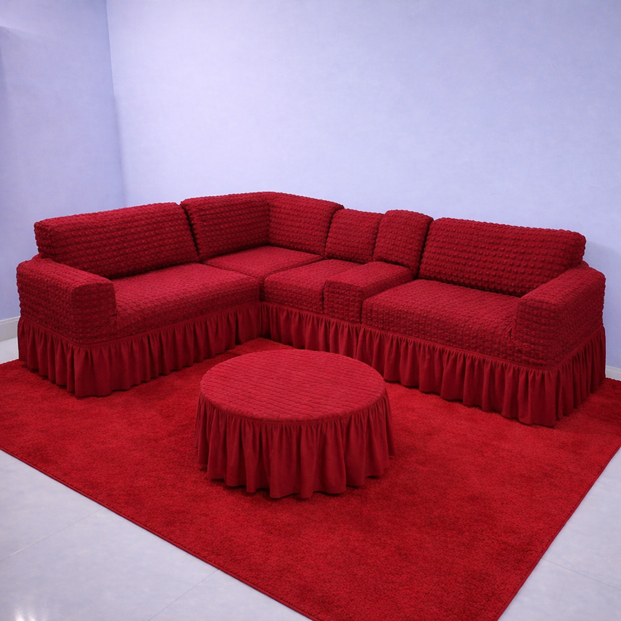 Sofa Cover 2+2+1+Corner+Box+1 T-Table
