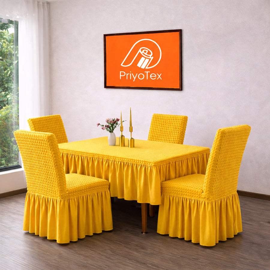 Premium Turkish Elastic Chair Cover Yellow Color
