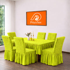 Stretchable Turkish Chair Cover Lemon Color for Dining Table – Cash on Delivery in BD
