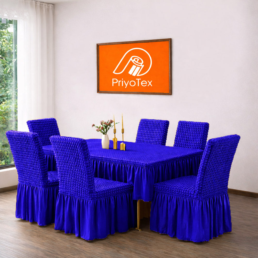 PriyoTex Premium Turkey Style Chair Cover – Set of 4 Color Royal Blue