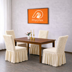 Cream Color Premium Turkish Fabric Chair Cover