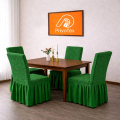 PriyoTex Premium Turkey Style Chair Cover – Set of 4 (Green)