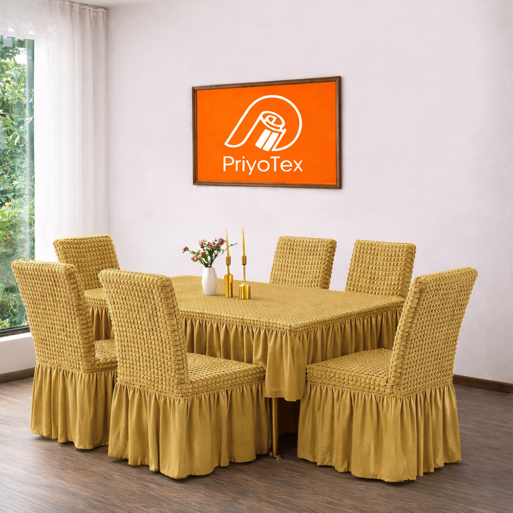 Premium Turkey Dining Table Chair Cover Set of 4 Brown Color