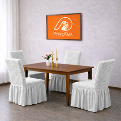 Premium Turkey Style Chair Cover – Set of 4 (White) Buy Now