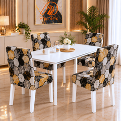 3D Hexagon Color China Print Chair Cover