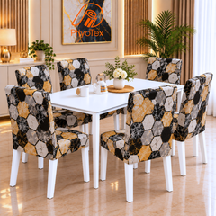 3D Hexagon Color China Print Chair Cover