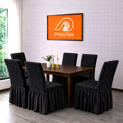 Premium Turkey Style Elastic Chair Cover - Black Color