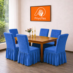 PriyoTex Premium Turkey Style Chair Cover – Sky Pest Color (Set of 4)