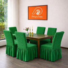 PriyoTex Premium Turkey Style Chair Cover – Set of 4 (Green)