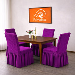 Premium Turkish Fabric Chair Cover Violet Color