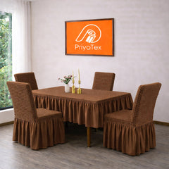 Buy premium Coffee Dining Table + 6 Pcs Chair Cover