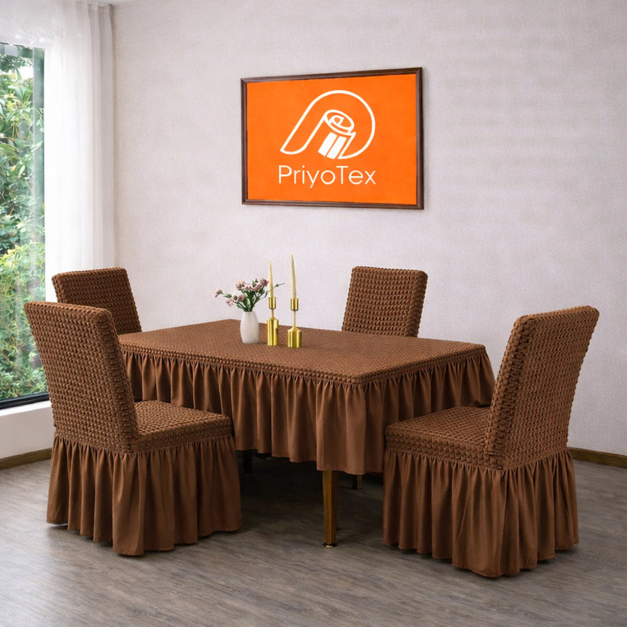 Buy premium Coffee Dining Table + 6 Pcs Chair Cover