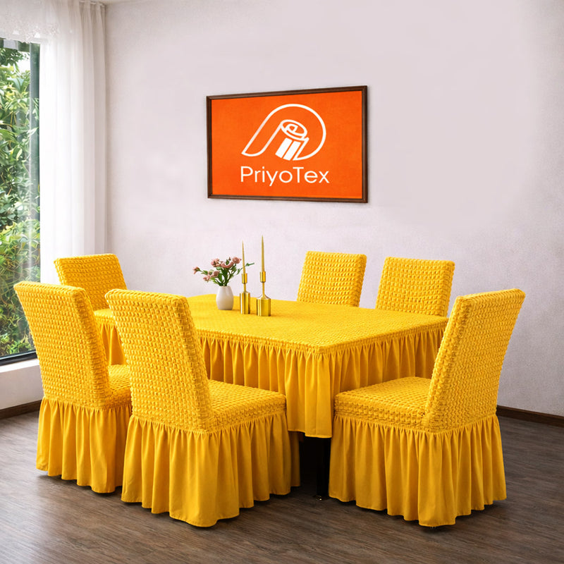 Premium Turkish Elastic Chair Cover Yellow Color