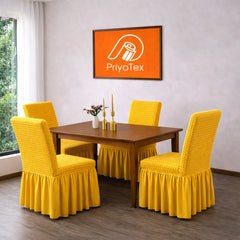 Premium Turkish Elastic Chair Cover Yellow Color