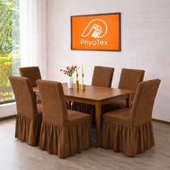 Buy premium Coffee Dining Table + 6 Pcs Chair Cover