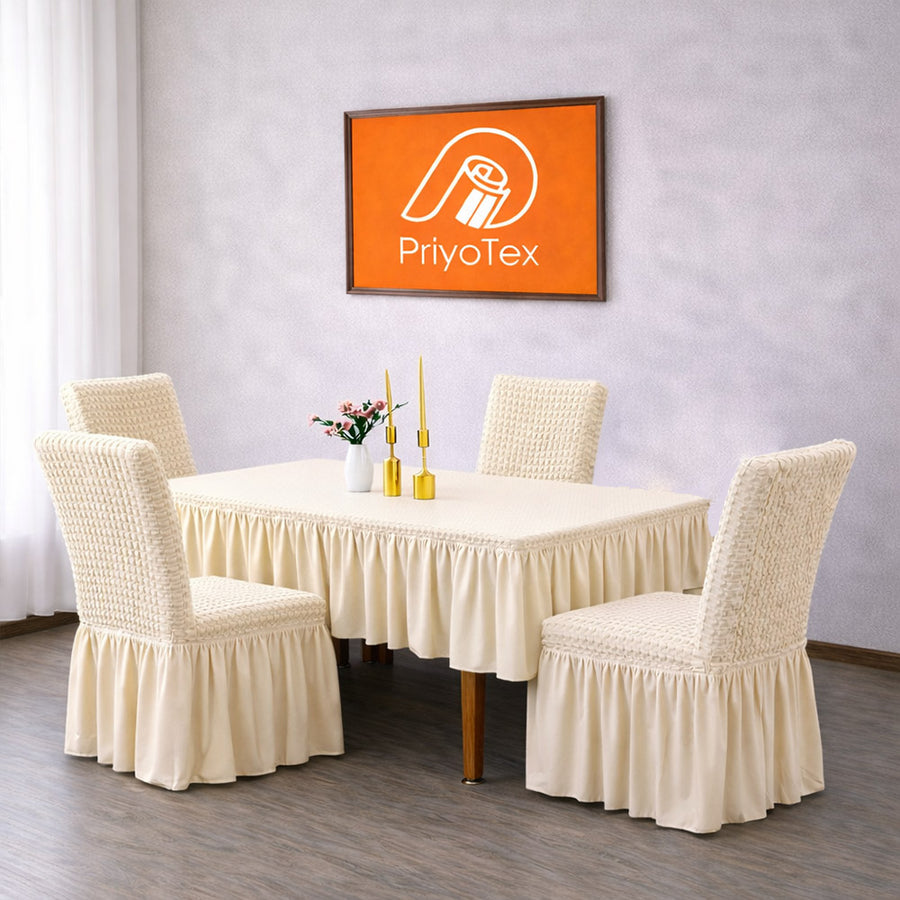 Cream Color Premium Turkish Fabric Chair Cover