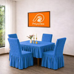 PriyoTex Premium Turkey Style Chair Cover – Sky Pest Color (Set of 4)