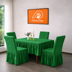 PriyoTex Premium Turkey Style Chair Cover – Set of 4 (Green)
