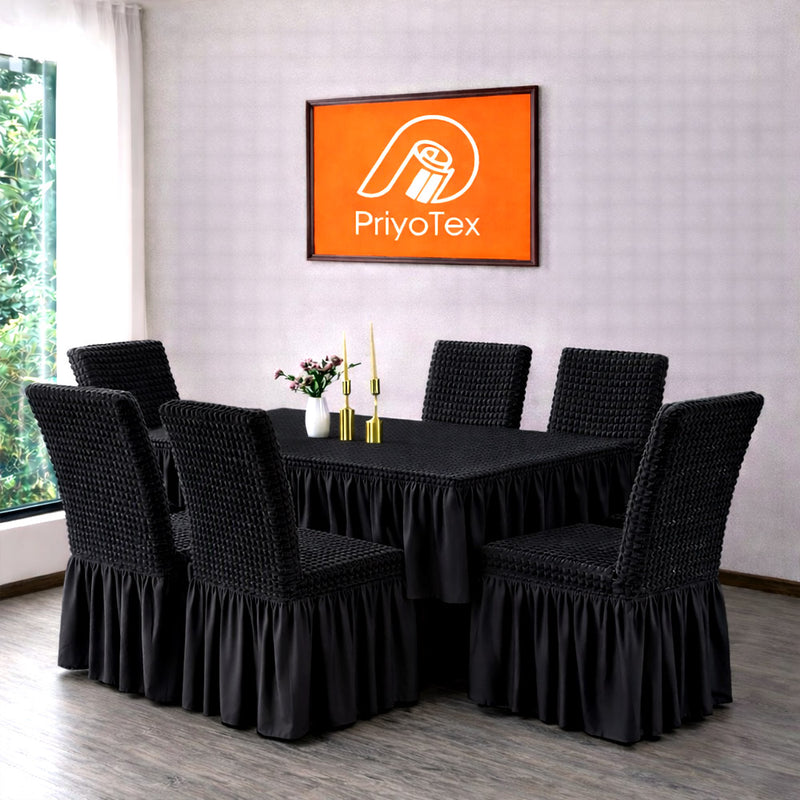 Premium Turkey Style Elastic Chair Cover - Black Color