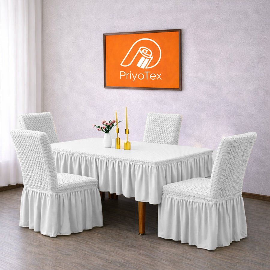 Premium Turkey Style Chair Cover – Set of 4 (White) Buy Now