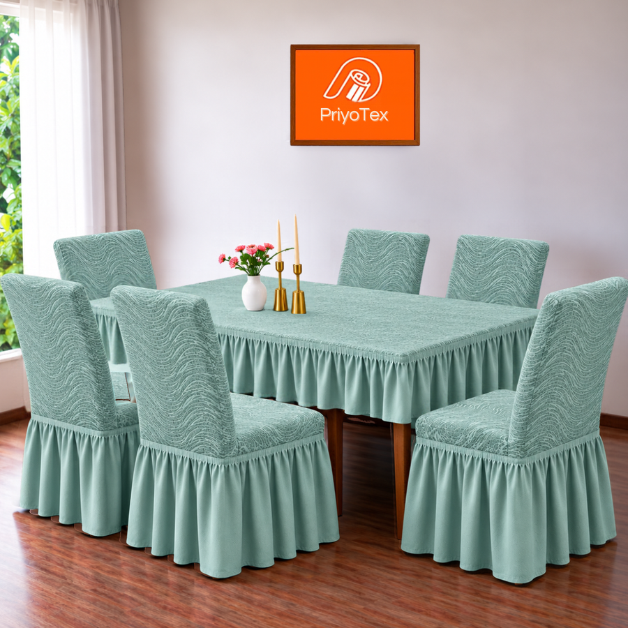 Mint Green Banglalink Jacquard Chair Cover
