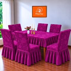 Violet Color Floral Fujian Chair Cover