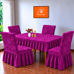 Violet Color Floral Fujian Chair Cover