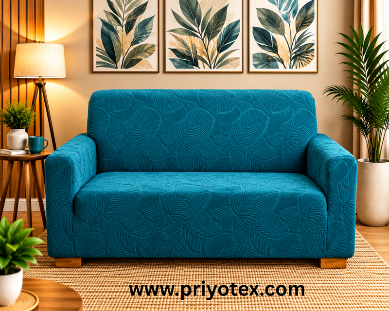 Premium Sea Green Fujian Sofa Cover Set