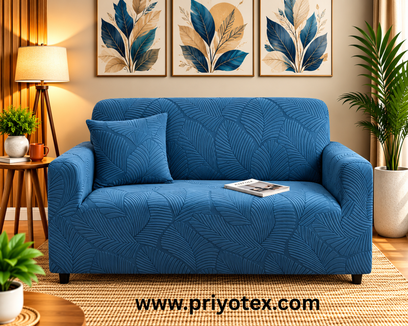 Sky Blue leaf Color Fujian Sofa Cover