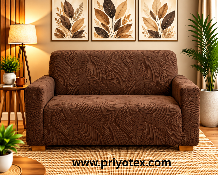 Coffee Color Fujian Jacquard Sofa Cover