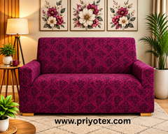 Premium Royal Maroon Jacquard Sofa Cover Jacquard